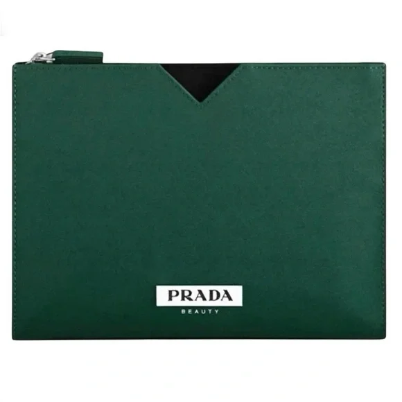 Emerald Green Prada Beauty Makeup Bag
